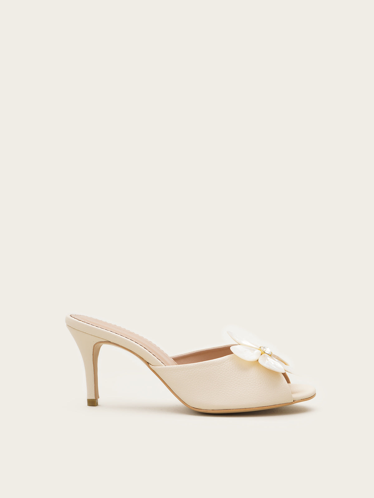 Fleurs Blanches Mules – vanina