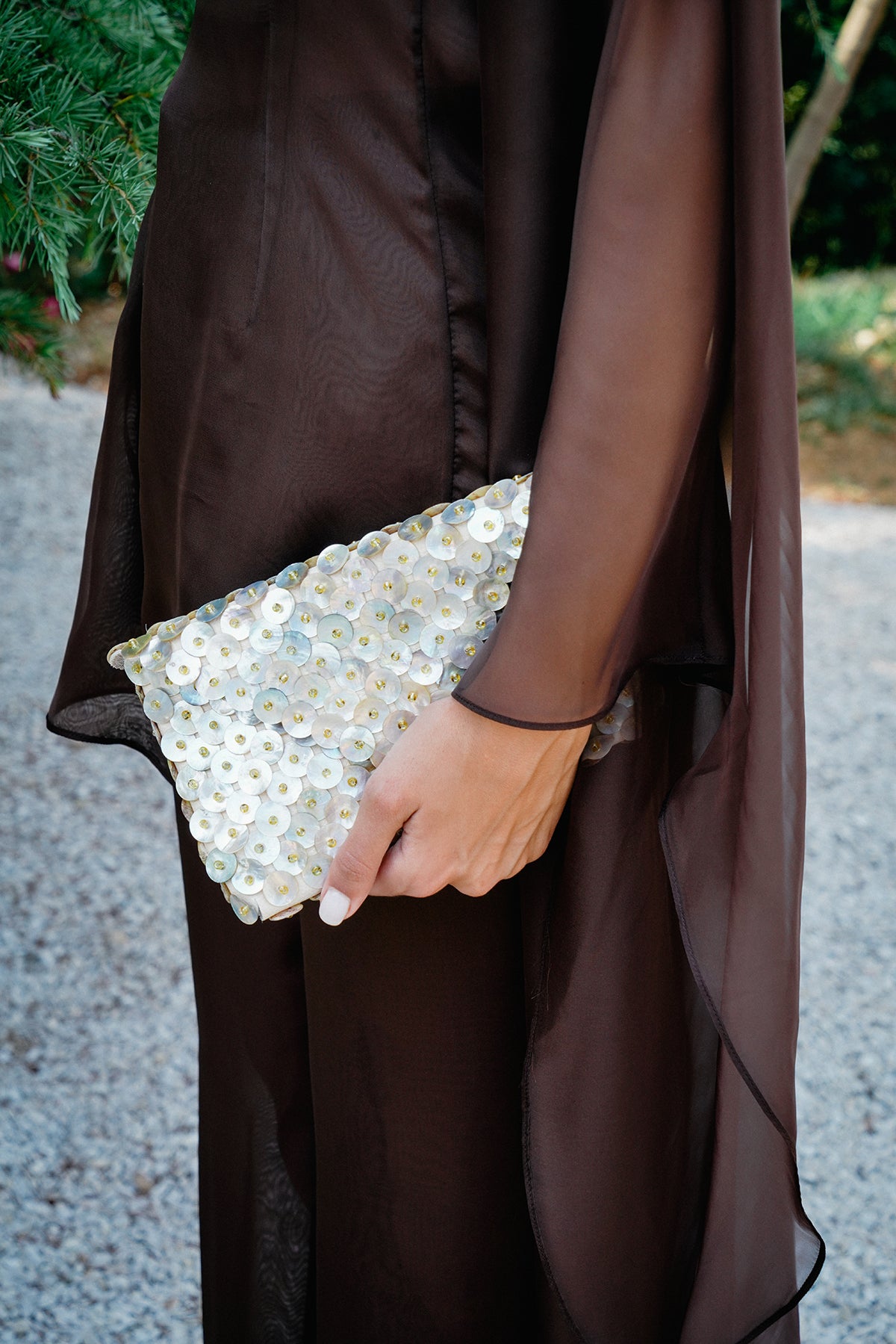 Bradina Tsantakia Jennifer Tsantaki Krystalla Clutch Silver Crystal Bucket Bag main image 1