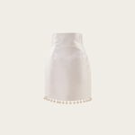 VANINA Lula Mini Skirt sk-lula mini_white pearls_xl