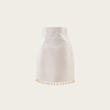 VANINA Lula Mini Skirt sk-lula mini_white pearls_xl