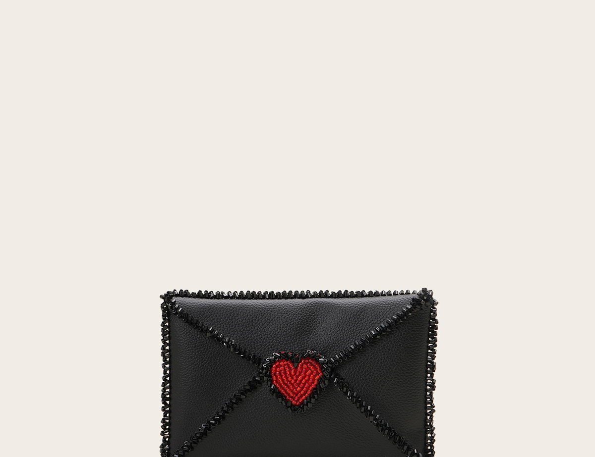 VANINA Love Letter Clutch clutch-love letter leather_black_